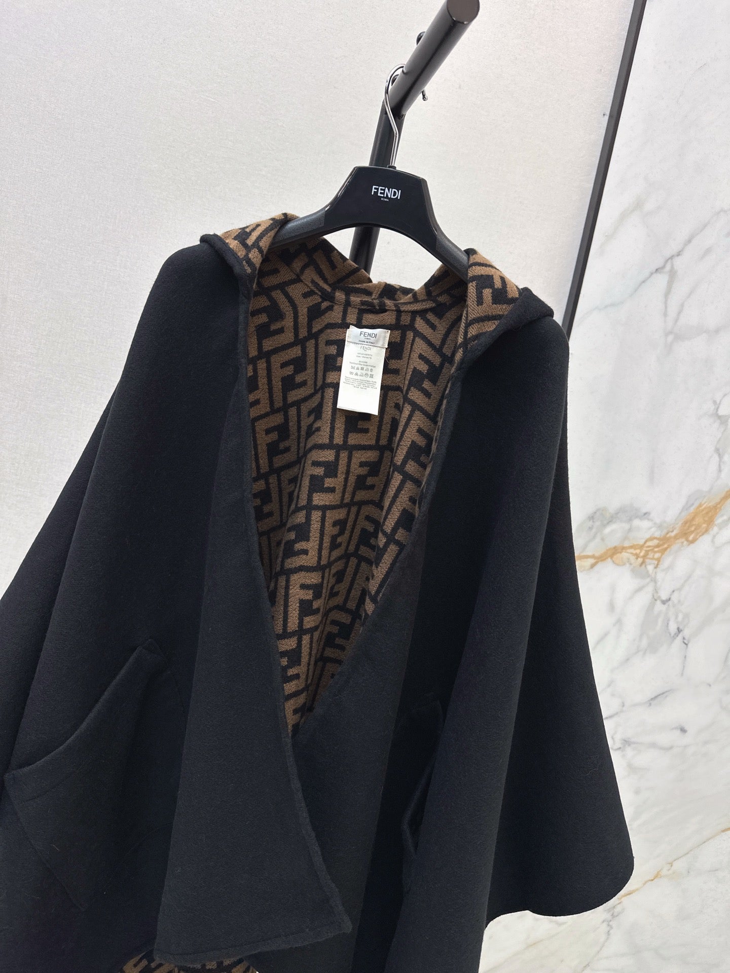 Fend NEW Wool Shawl Hooded Cape