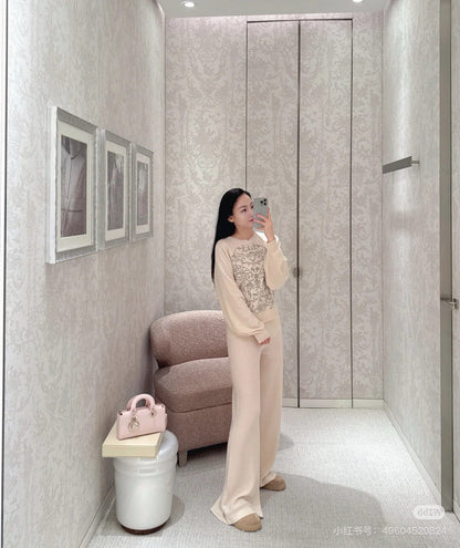 CD NEW Cashmere wide-leg pants