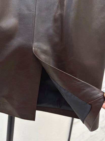 Sanit NEW Lambskin skirt