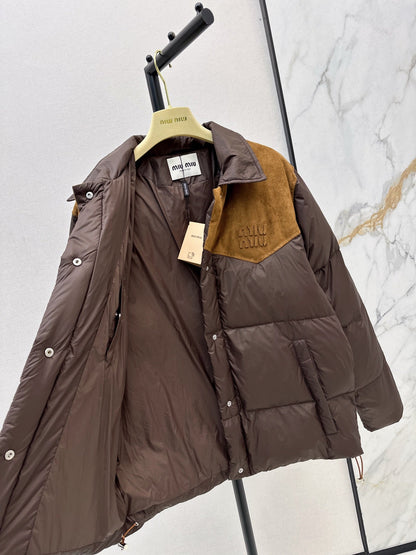 Miu NEW Suede Fleece Down Jacket