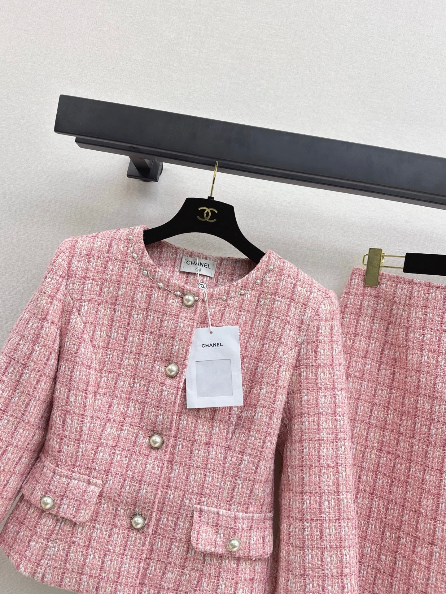 Chan NEW Woven coat and skirt set