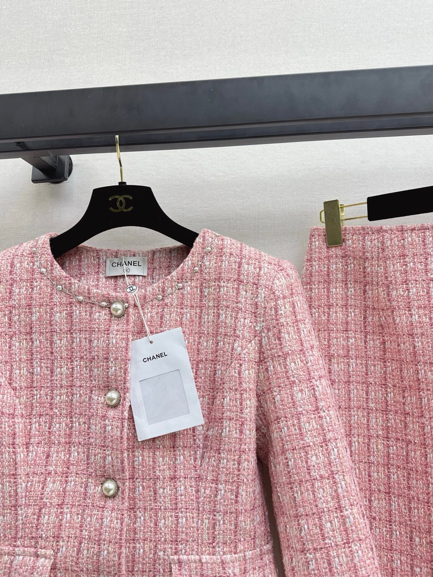 Chan NEW Woven coat and skirt set