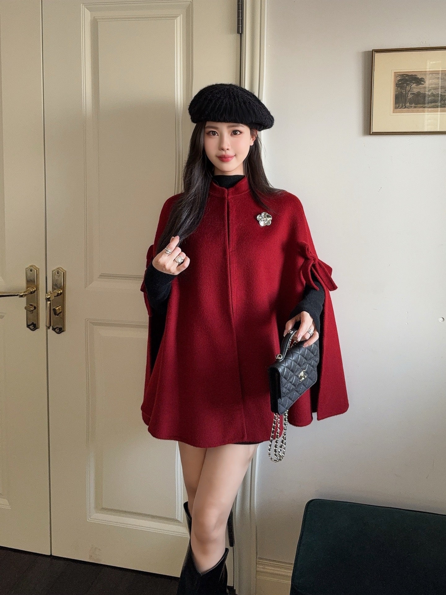 Chan NEW Woolen cape coat