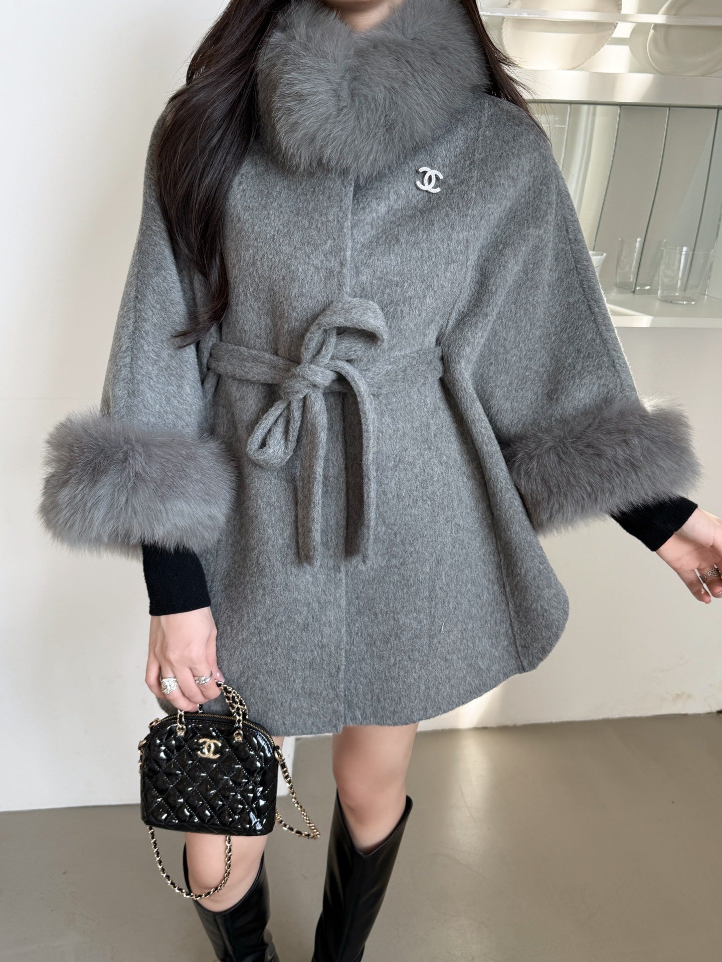 Chan NEW Woolen  cape coat