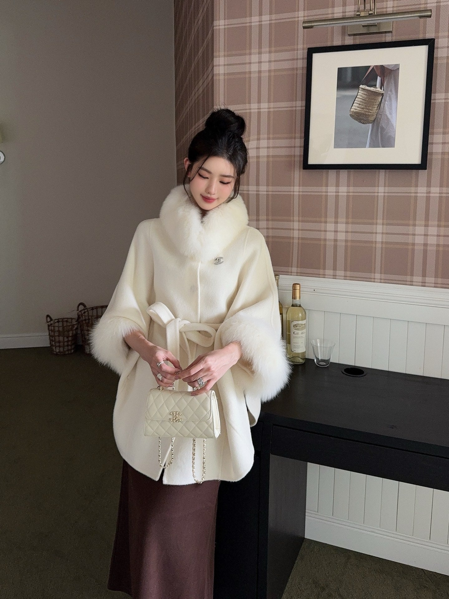 Chan NEW Woolen  cape coat