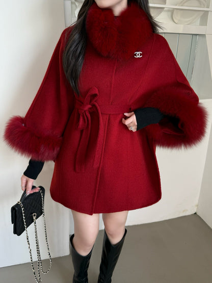 Chan NEW Woolen  cape coat