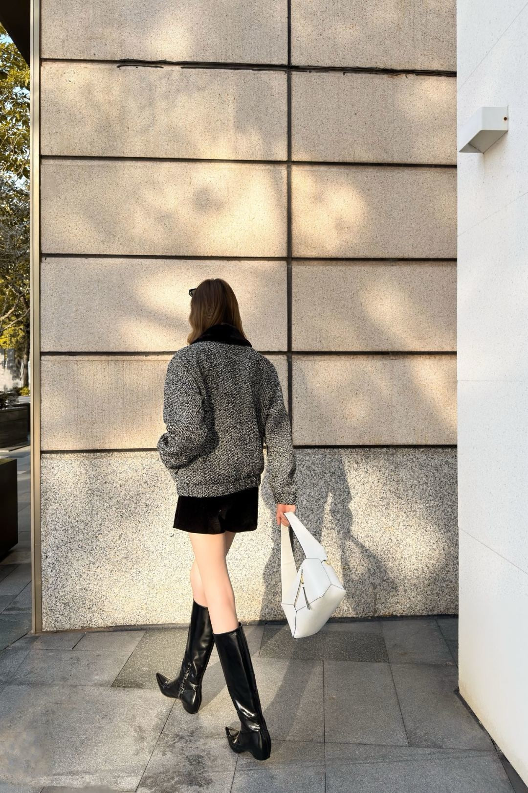 Loe NEW fur collar coat