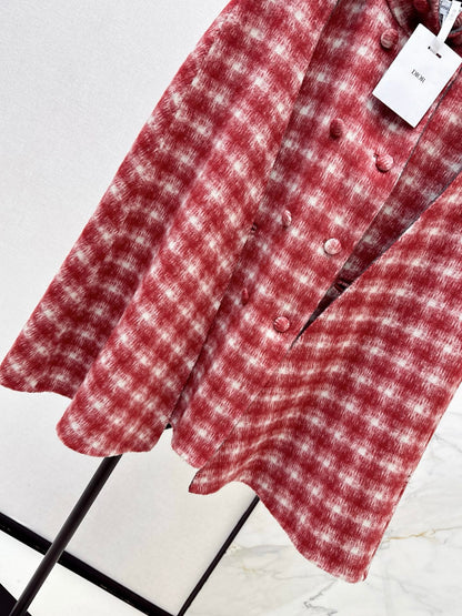 CD NEW plaid shawl cape coat