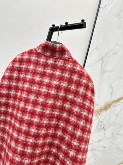 CD NEW plaid shawl cape coat