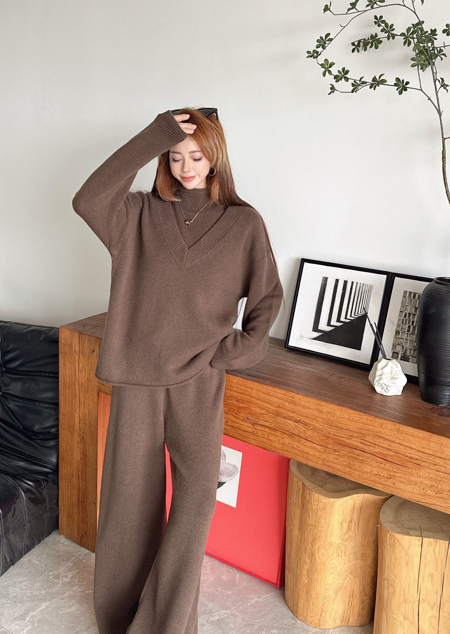 Brun NEW Knitted three-piece set