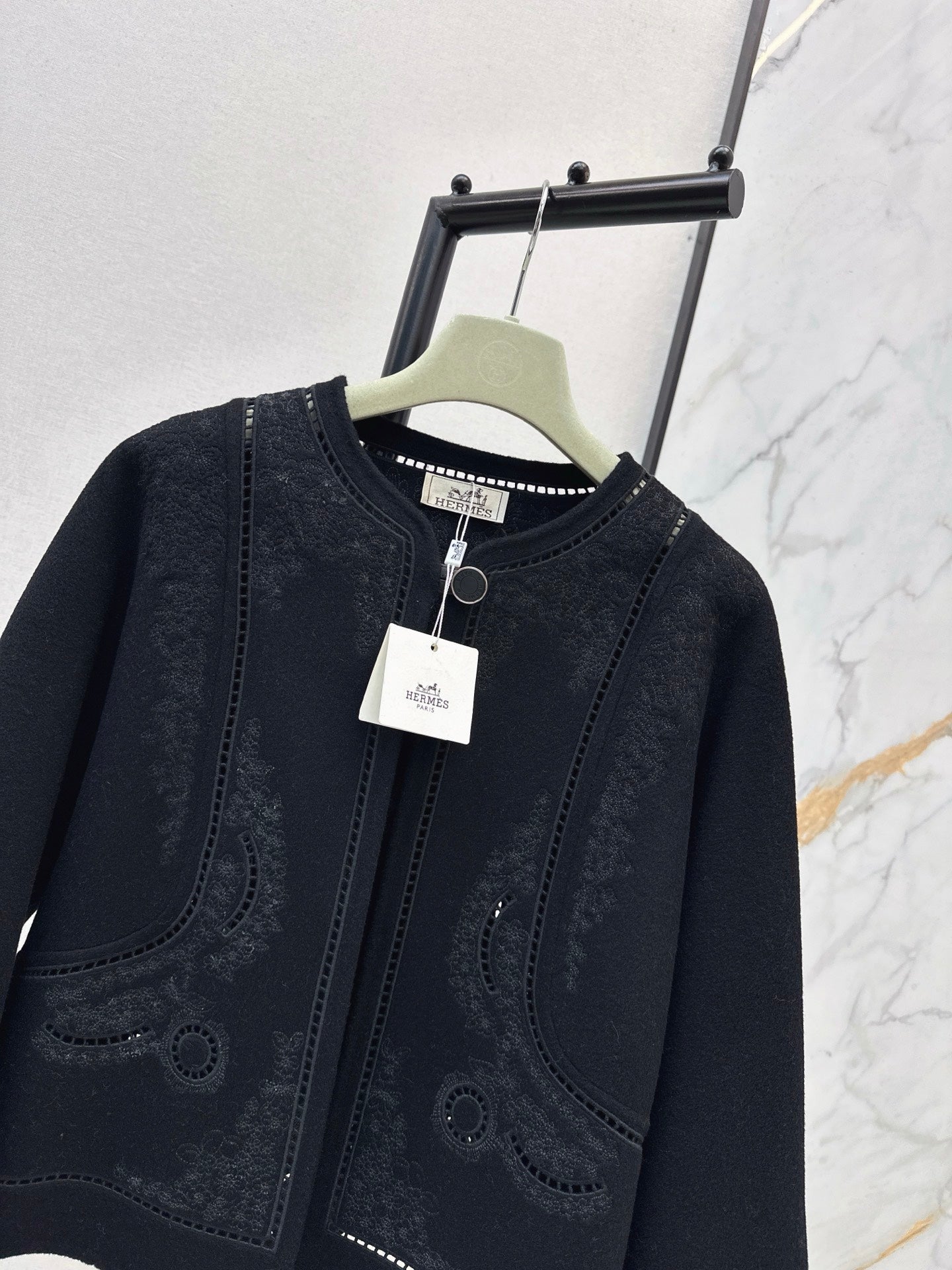 Herm NEW Embroidered cashmere jacket