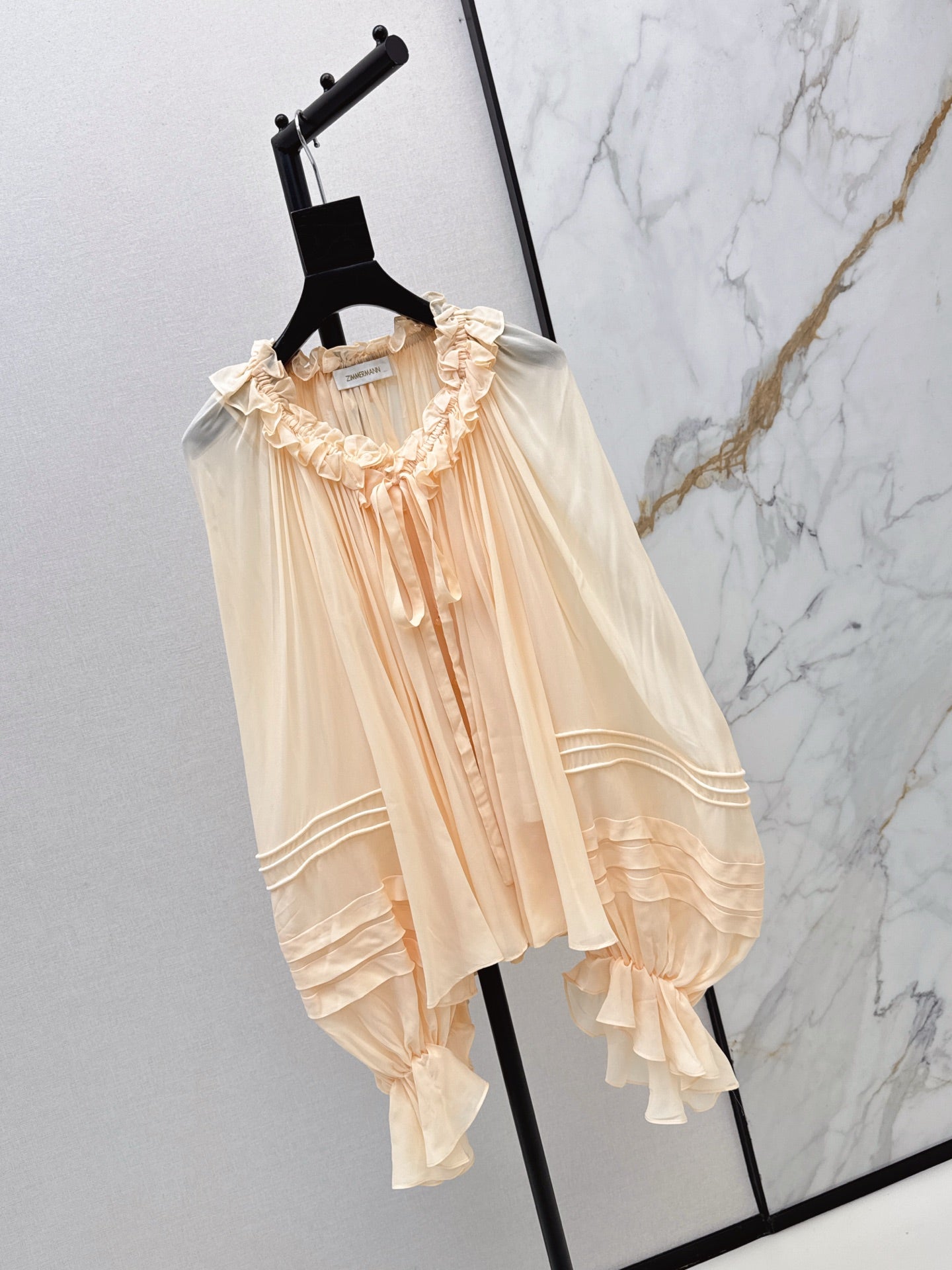 Zimm NEW Silk puff sleeve shirt