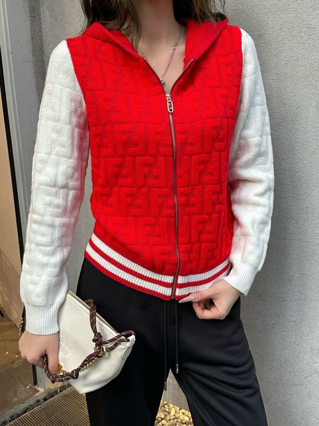 Fend NEW wool cardigan sweater