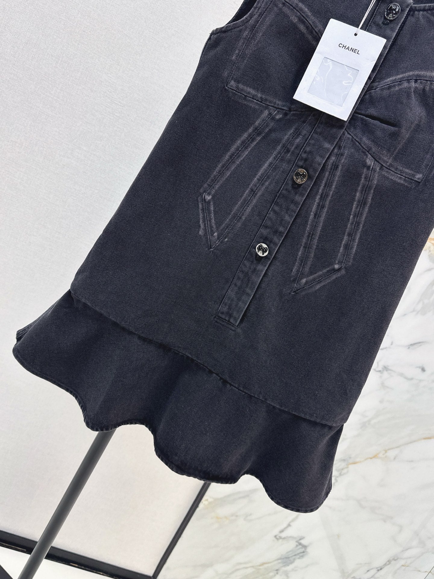 Chan NEW Bow-tie denim dress