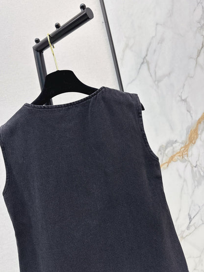 Chan NEW Bow-tie denim dress