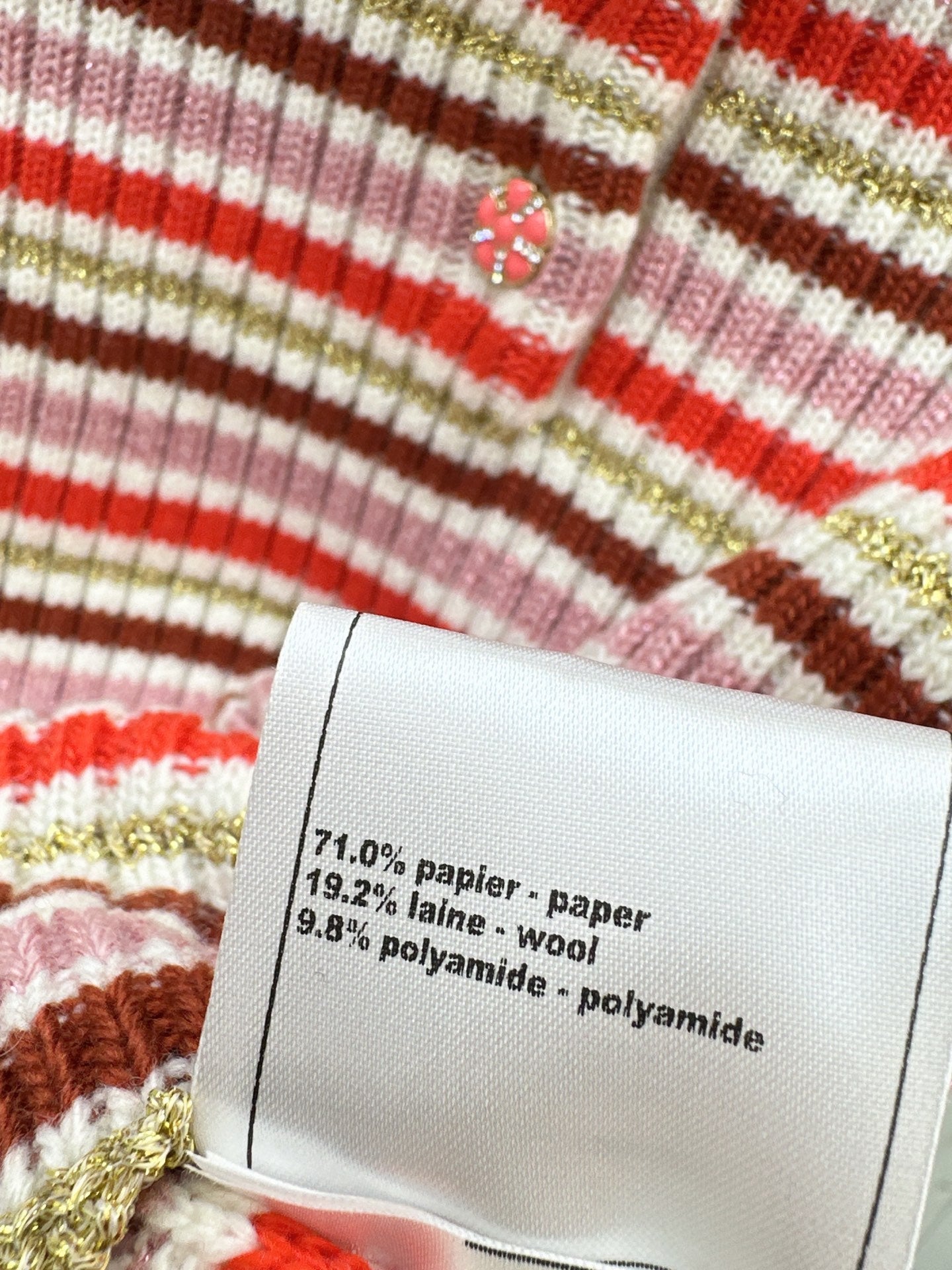 Chan NEW Striped knit short-sleeved sweater