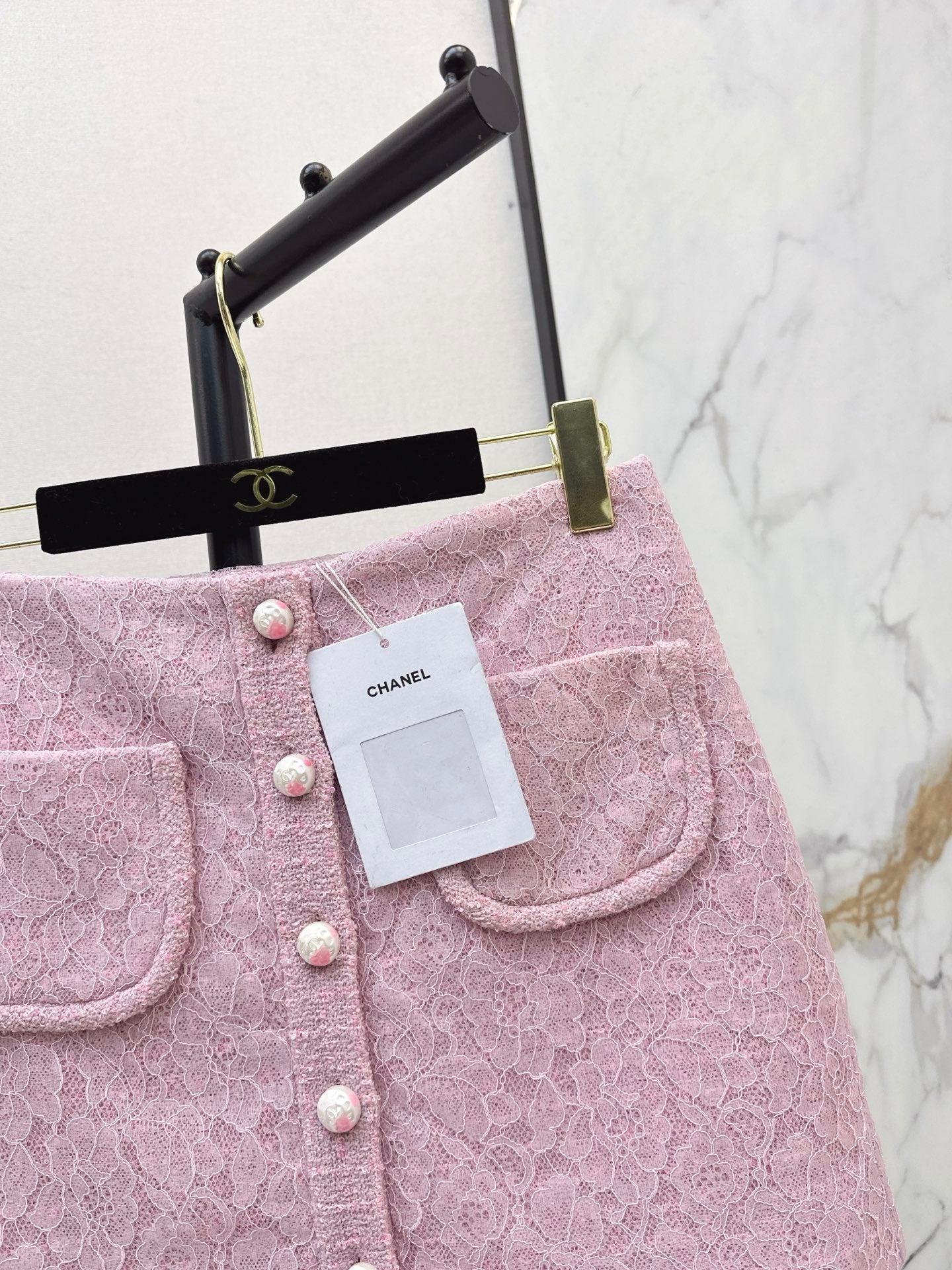 Chan NEW Tweed Lace A-line Skirt