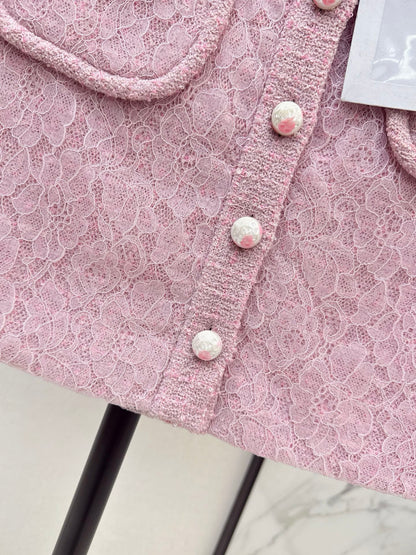 Chan NEW Tweed Lace A-line Skirt