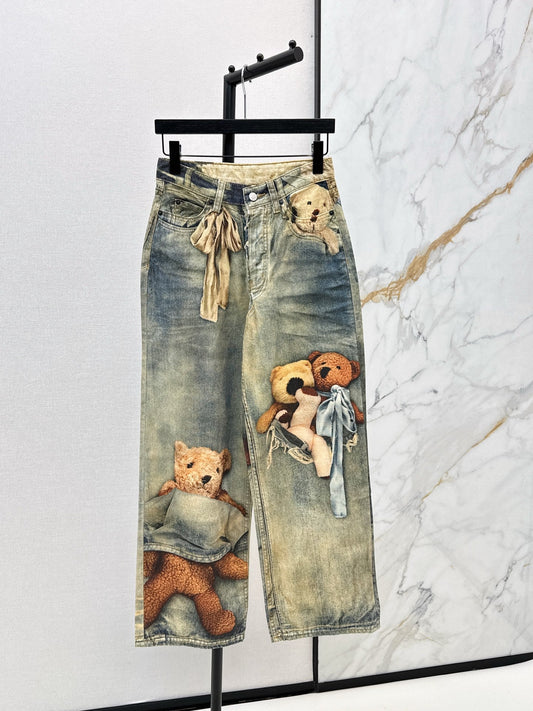 Acn NEW Printed denim pants