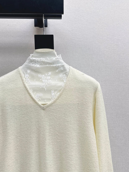 Es NEW Lace wool sweater