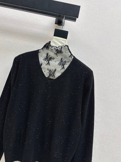 Es NEW Lace wool sweater