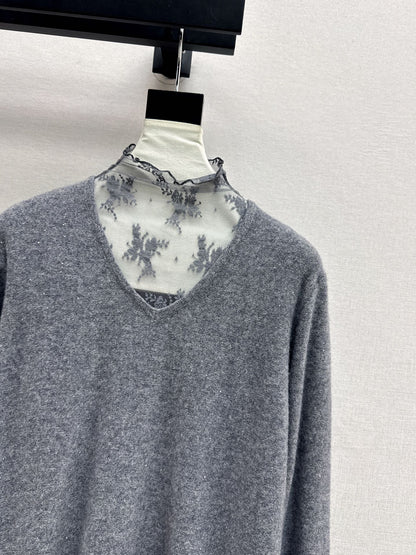Es NEW Lace wool sweater