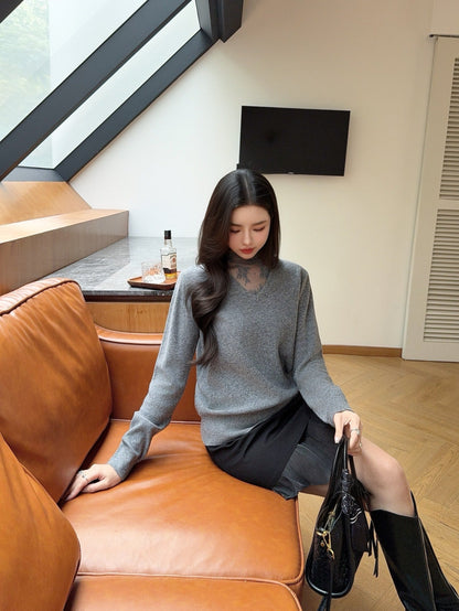 Es NEW Lace wool sweater