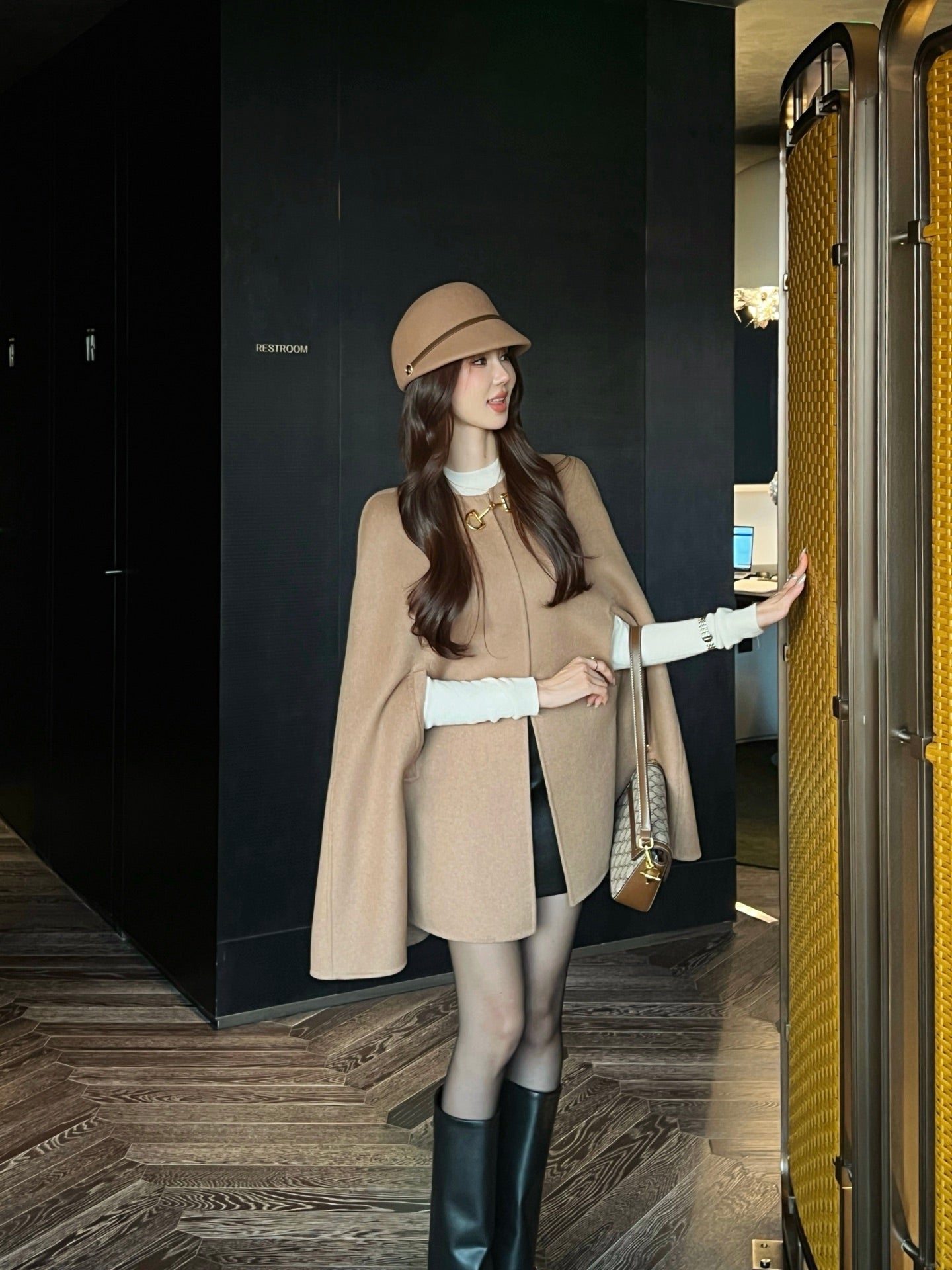 Guc NEW wool cape coat
