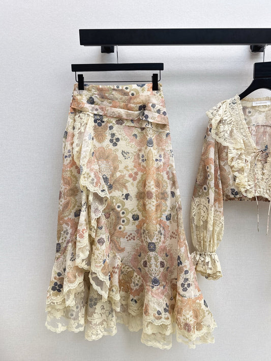 Zimm NEW Silk linen skirt