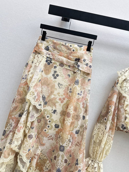 Zimm NEW Silk linen skirt