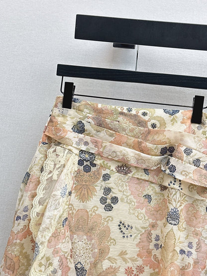 Zimm NEW Silk linen skirt