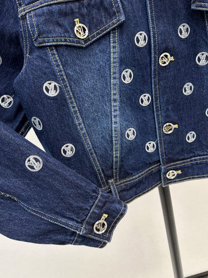 Louis NEW Gold Coin Sequin Denim Jacket