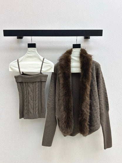 Miu NEW  knit tank top cardigan