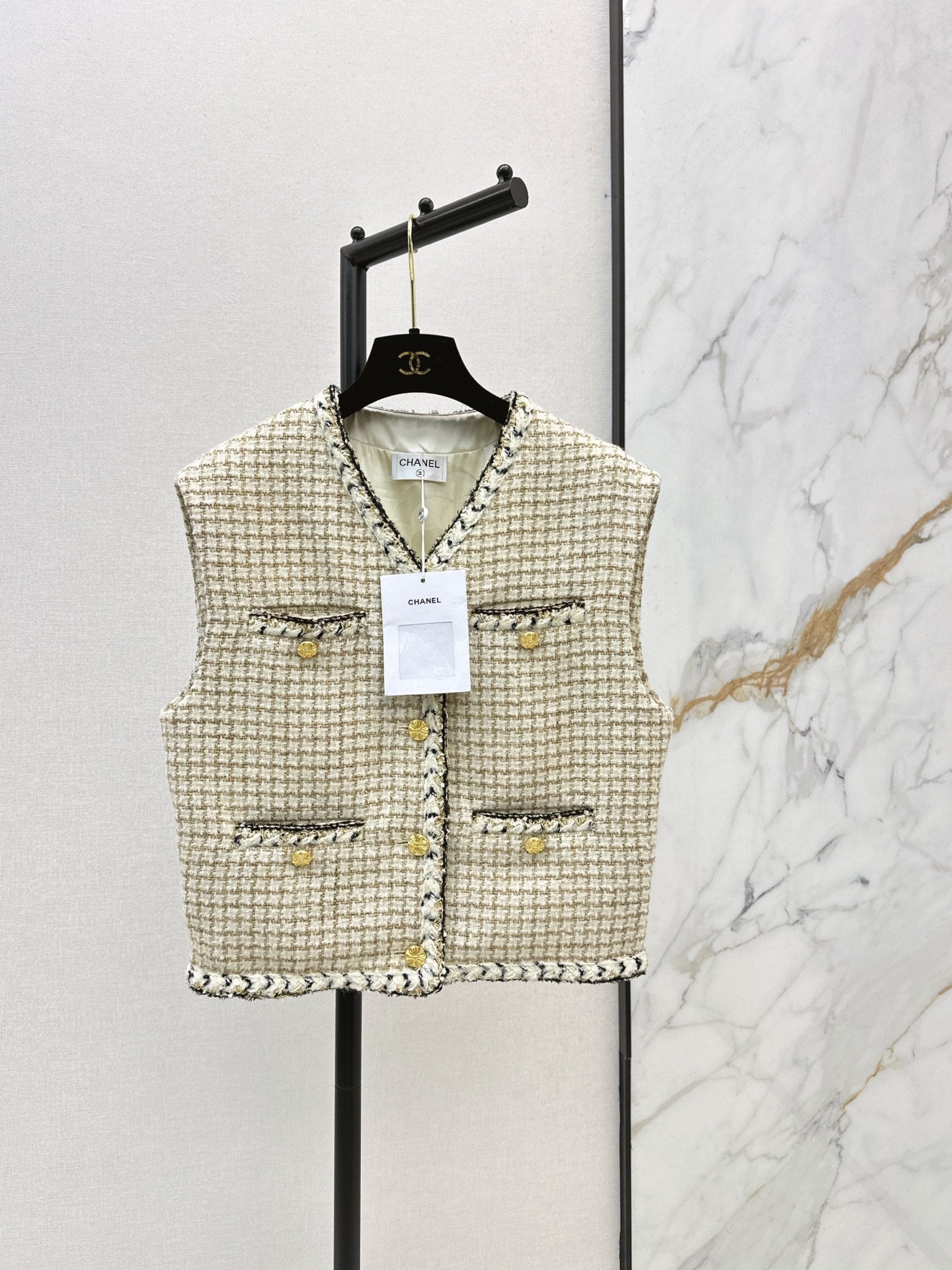 Chan NEW woven tweed vest