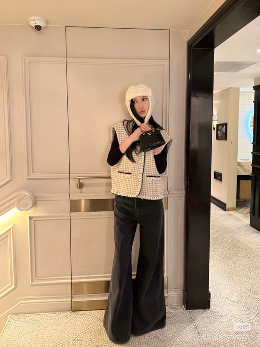 Chan NEW woven tweed vest