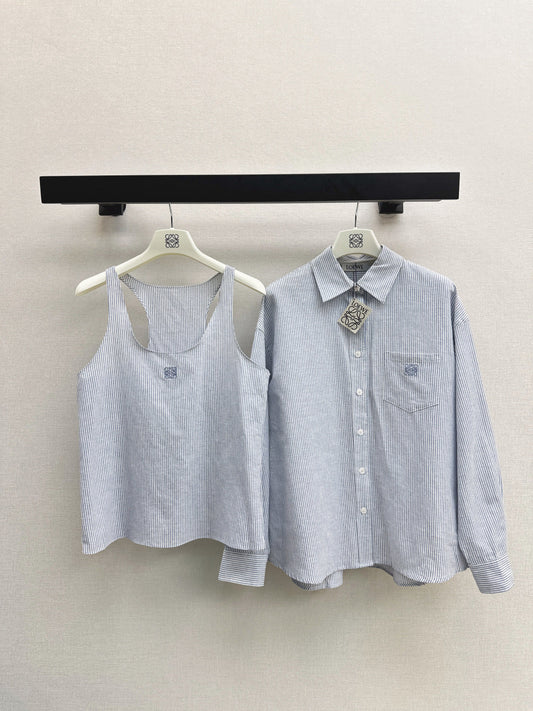 Loe NEW Striped vest  shirt set