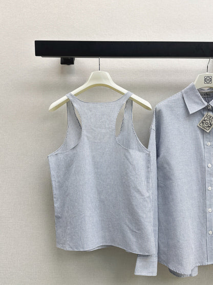 Loe NEW Striped vest  shirt set