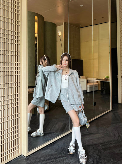 Miu NEW Zipper Jacket  Shorts Set