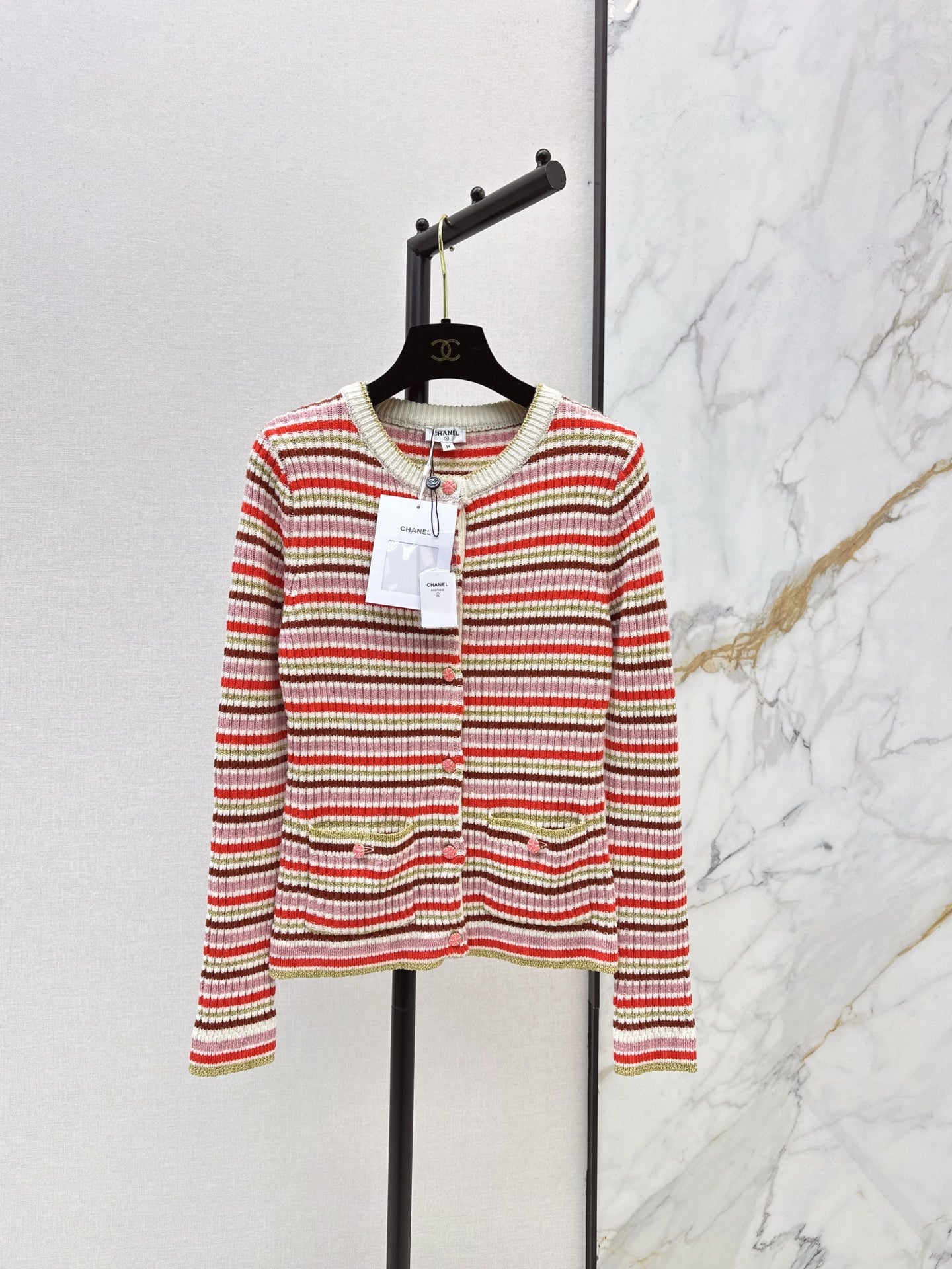 Chan NEW striped knit cardigan