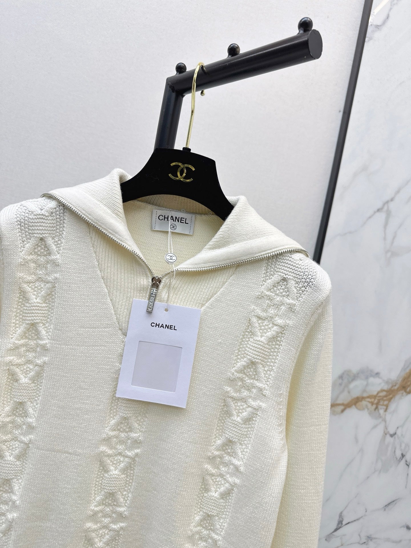 Chan NEW zip knitted sweater