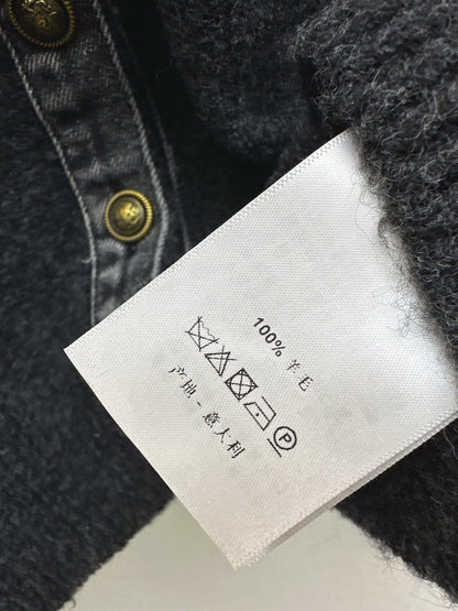 Fend NEW Denim patchwork polo sweater