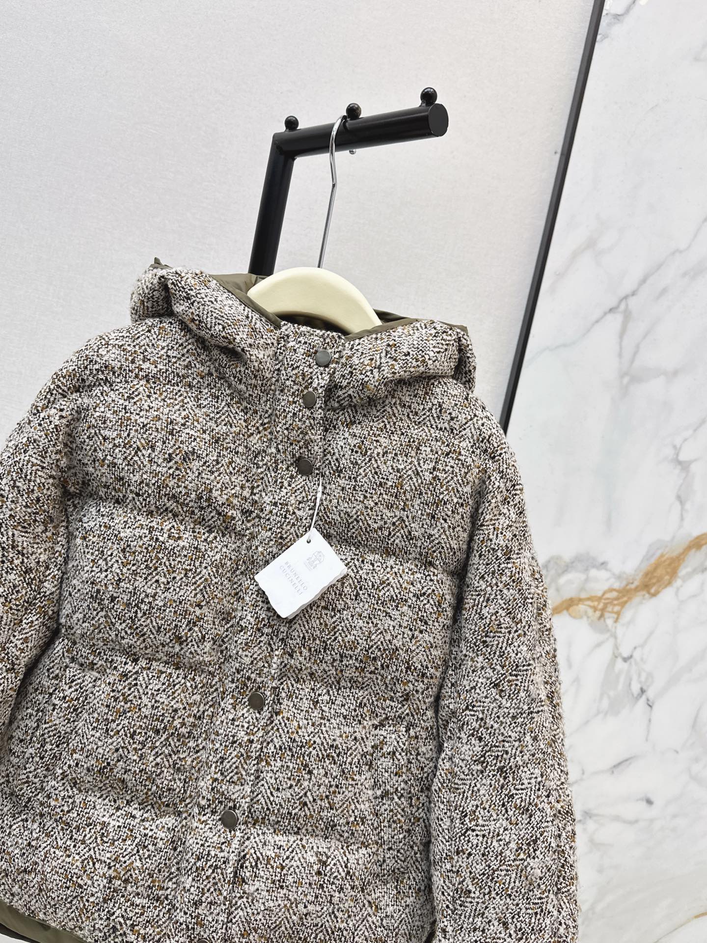 Brun NEW Reversible woven hooded down jacket