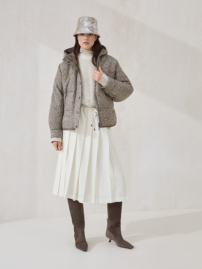 Brun NEW Reversible woven hooded down jacket