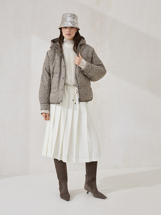 Brun NEW Reversible woven hooded down jacket