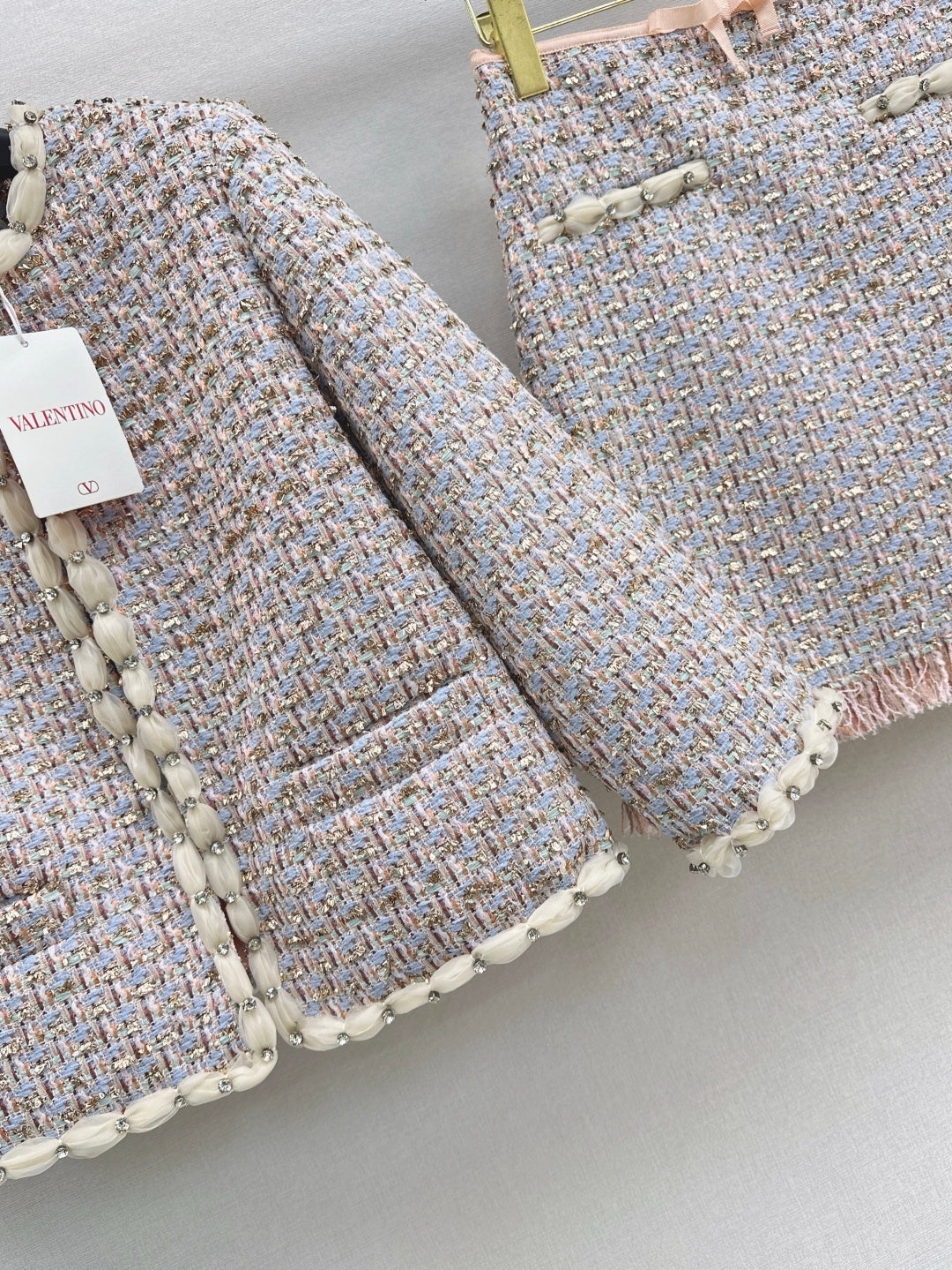 Va1en NEW woven Jacket + Skirt Set