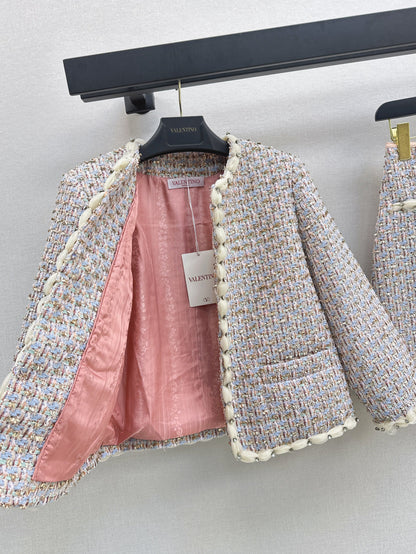 Va1en NEW woven Jacket + Skirt Set