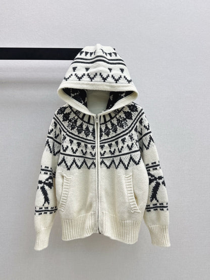 Loro NEW fair isle hooded cardigan