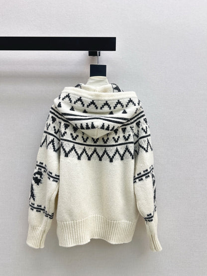 Loro NEW fair isle hooded cardigan