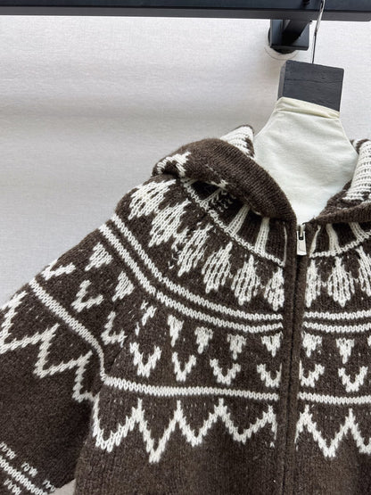 Loro NEW fair isle hooded cardigan