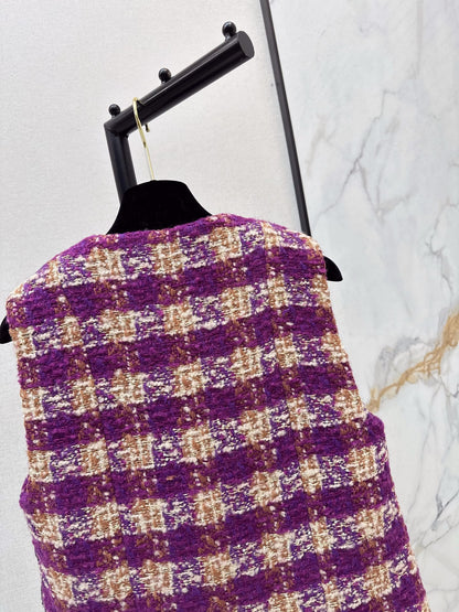 Chan NEW woven plaid vest